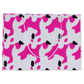 Grand Sac Cadeau Motif d'impression de vache rose et noire (Dos)