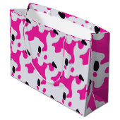 Grand Sac Cadeau Motif d'impression de vache rose et noire (Dos Angle)