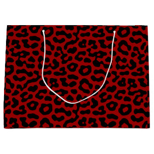 Grand Sac Cadeau Motif d'impression des points de léopard rouge no