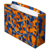 Grand Sac Cadeau Motif d'impression du camouflage bleu orange (Dos Angle)