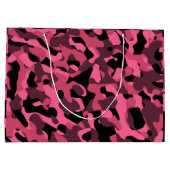 Grand Sac Cadeau Motif d'impression du camouflage noir rose (Dos)