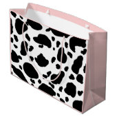 Grand Sac Cadeau Motif d'impression noir et blanc élégant rose pâle (Dos Angle)