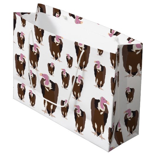 Grand Sac Cadeau Motif d'oiseaux vautours (Devant Angle)