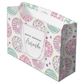 Grand Sac Cadeau Motif Donut Anniversaire Coloré Mignon (Dos Angle)