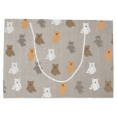 Grand Sac Cadeau Motif d'ours mou (Dos)