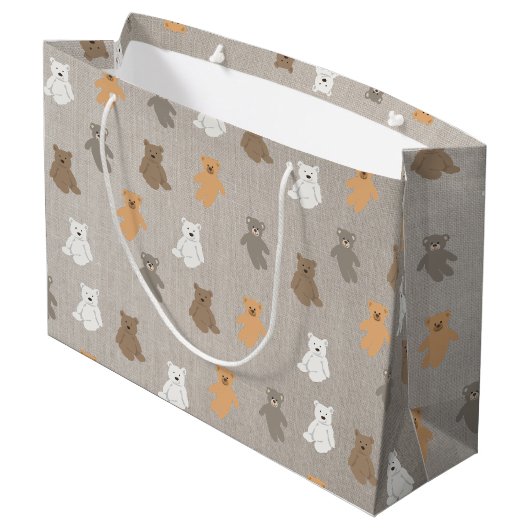 Grand Sac Cadeau Motif d'ours mou (Dos Angle)