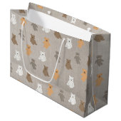 Grand Sac Cadeau Motif d'ours mou (Devant Angle)