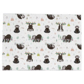 Grand Sac Cadeau Motif doux somnolent de paresse (Dos)