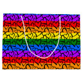 Grand Sac Cadeau Motif du coeur arc-en-ciel (Dos)