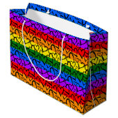 Grand Sac Cadeau Motif du coeur arc-en-ciel (Dos Angle)