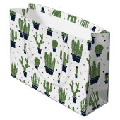 Grand Sac Cadeau Motif du désert de cactus foncé rustique (Dos Angle)