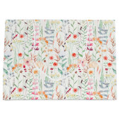 Grand Sac Cadeau Motif du jardin de fleurs Pastel (Devant)