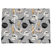 Grand Sac Cadeau motif du parti éffrayant Halloween carrelé (Devant)