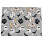 Grand Sac Cadeau motif du parti éffrayant Halloween carrelé (Dos)