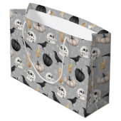 Grand Sac Cadeau motif du parti éffrayant Halloween carrelé (Dos Angle)