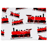 Grand Sac Cadeau Motif du train à vapeur rouge (Devant)