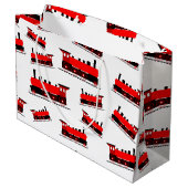 Grand Sac Cadeau Motif du train à vapeur rouge (Dos Angle)