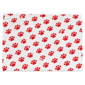 Grand Sac Cadeau Motif Empreinte de patte rouge (Dos)