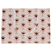 Grand Sac Cadeau Motif Espresso Martini Rose (Devant)