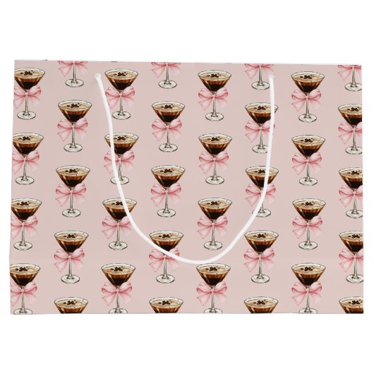 Grand Sac Cadeau Motif Espresso Martini Rose (Dos)