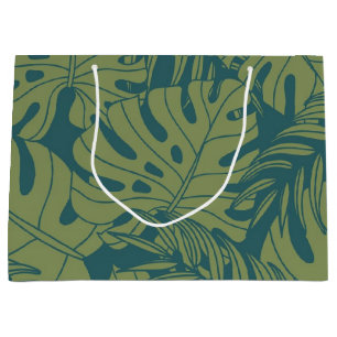 Grand Sac Cadeau motif feuille