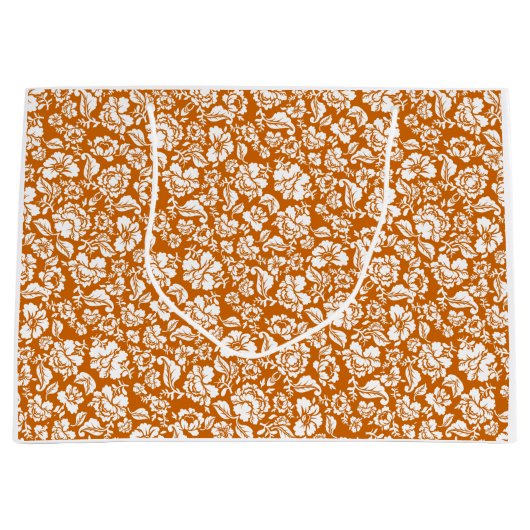 Grand Sac Cadeau motif feuille 14b. noir DOrange BG (Devant)