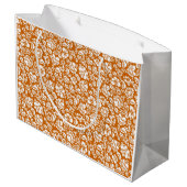 Grand Sac Cadeau motif feuille 14b. noir DOrange BG (Dos Angle)