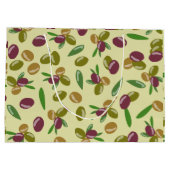 Grand Sac Cadeau Motif Feuille d'olive et d'olive rustique (Dos)