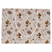 Grand Sac Cadeau Motif Feuilles d'automne (Dos)