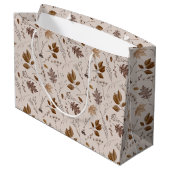 Grand Sac Cadeau Motif Feuilles d'automne (Dos Angle)
