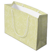 Grand Sac Cadeau Motif Fleur sauvage blanc jaune Monogramme (Dos Angle)
