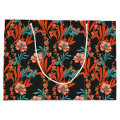Grand Sac Cadeau Motif floral abstrait d'orange (Dos)
