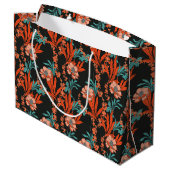 Grand Sac Cadeau Motif floral abstrait d'orange (Dos Angle)