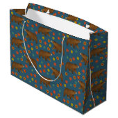 Grand Sac Cadeau Motif floral de l'ours (Dos Angle)