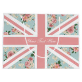 Grand Sac Cadeau Motif floral d'Union Jack de roses anglais (Dos)