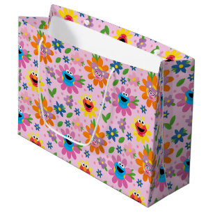 Grand Sac Cadeau Motif floral rose de la rue Sésame