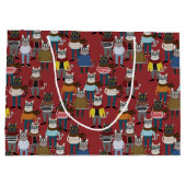 Grand Sac Cadeau Motif frais de chat de hippie (Dos)