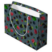 Grand Sac Cadeau Motif framboise 2 (Dos Angle)