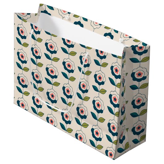 Grand Sac Cadeau Motif Fun Jardin Retro (Devant Angle)