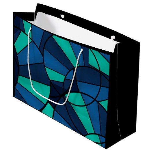 Grand Sac Cadeau motif géométrique Abstrait (Devant Angle)