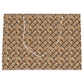 Grand Sac Cadeau motif géométrique aux tons Brown (Devant)