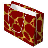 Grand sac cadeau Motif Gold & Red Giraffe (Devant Angle)