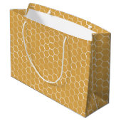 Grand Sac Cadeau Motif Golden Honeypeb (Dos Angle)