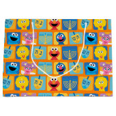 Grand Sac Cadeau Motif Hanoukka de Sesame Street (Devant)