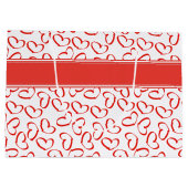 Grand Sac Cadeau Motif Heureuse Sainte-Valentin des Red Open Hearts (Dos)
