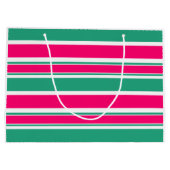 Grand Sac Cadeau Motif horizontal rayé rouge-vert (Dos)