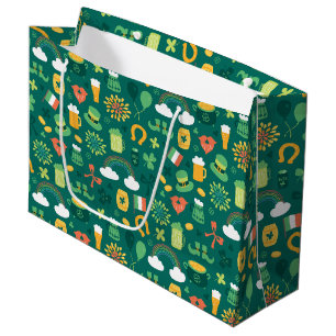 Grand Sac Cadeau Motif irlandais mignon d'icône