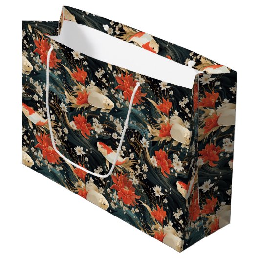 Grand Sac Cadeau Motif japonais N°1 | (Devant Angle)