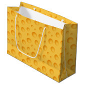 Grand Sac Cadeau Motif jaune de fromage (Devant Angle)