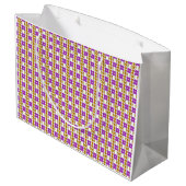 Grand Sac Cadeau Motif jaune pourpre (Dos Angle)